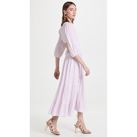 Cinq à Sept Lyle Smocked Pale Iris/Ivory Dress Size 6 - Picture 9 of 9